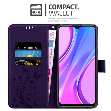 Xiaomi RedMi 9 Plånboksfodral Skal (Lila)