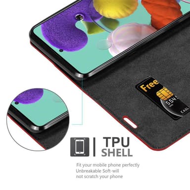 Samsung Galaxy A51 5G Skal Fodral Case (Röd)