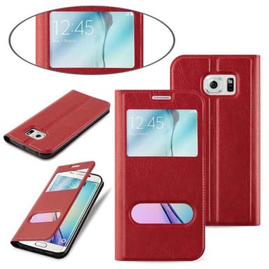 Samsung Galaxy S6 EDGE PLUS Plånboksfodral Skal (Röd)