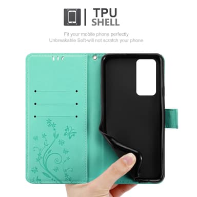 Huawei P40 Plånboksfodral Skal (Turkos)