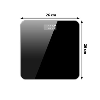 Badrumsvåg Kroppsvåg digital display 26 x 26 cm (Svart)