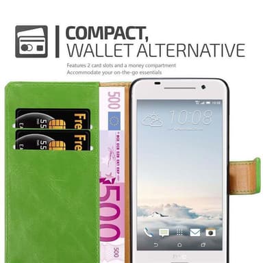 HTC ONE A9 Plånboksfodral Skal (Grön)