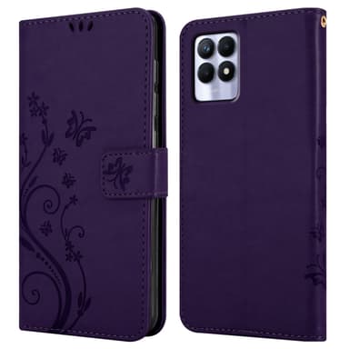 Realme 8i / Narzo 50 4G Plånboksfodral Skal (Lila)