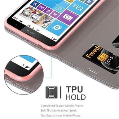Nokia Lumia 1320 Plånboksfodral Skal (Grå)