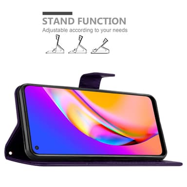 Oppo A94 5G Plånboksfodral Skal (Lila)
