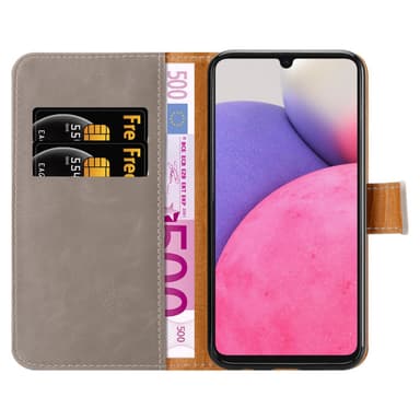 Samsung Galaxy A33 5G Plånboksfodral Skal (Brun)