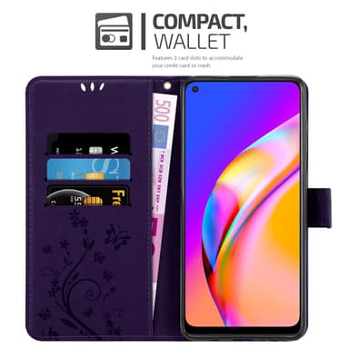 Oppo A94 5G Plånboksfodral Skal (Lila)