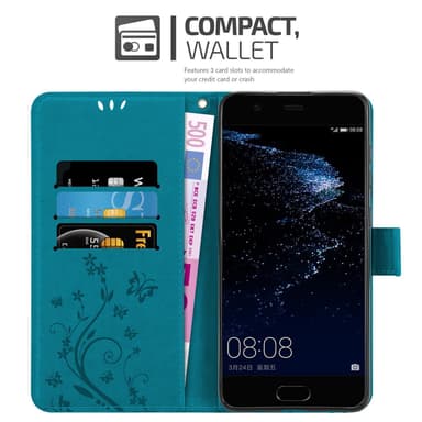Huawei P10 Plånboksfodral Skal (Blå)