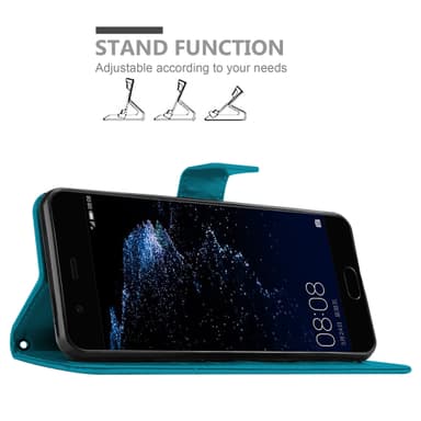 Huawei P10 Plånboksfodral Skal (Blå)