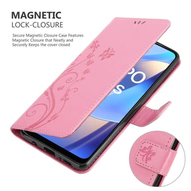 Oppo A16s / A54s Plånboksfodral Skal (Rosa)