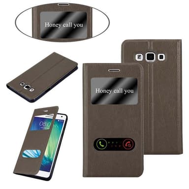Samsung Galaxy A7 2015 Plånboksfodral Skal (Brun)