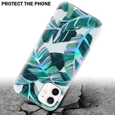iPhone 12 / 12 PRO Fodral Skal Blommor (Vit)