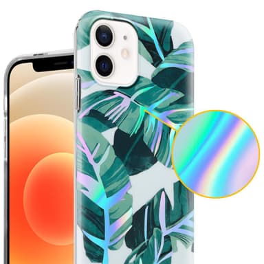 iPhone 12 / 12 PRO Fodral Skal Blommor (Vit)