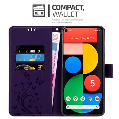 Google PIXEL 5 Plånboksfodral Skal (Lila)