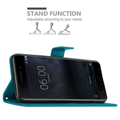 Nokia 6.1 Plånboksfodral Skal (Blå)
