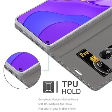 Huawei NOVA 7 5G Plånboksfodral Skal (Grå)
