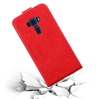 Asus ZenFone 3 (5.2 tum) Flipfodral Skal (Röd)
