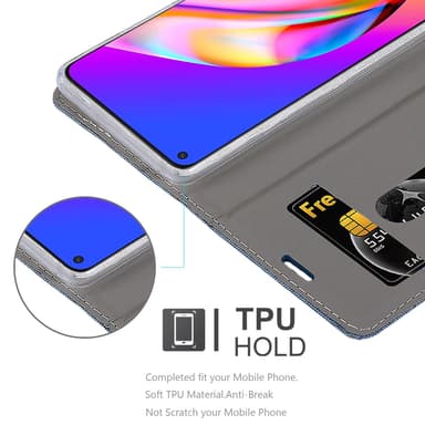 Oppo A94 5G Plånboksfodral Skal (Blå)