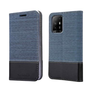 Oppo A94 5G Plånboksfodral Skal (Blå)