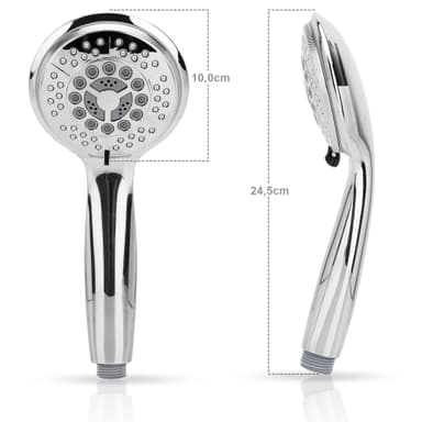 Duschhuvud handdusch 5 funktioner universellt (silver)