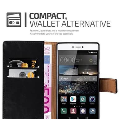 Huawei P8 Plånboksfodral Skal (Svart)