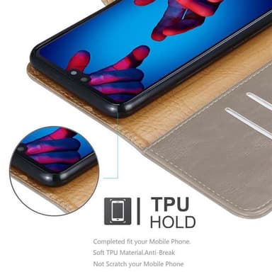 Huawei P20 Plånboksfodral Skal (Brun)