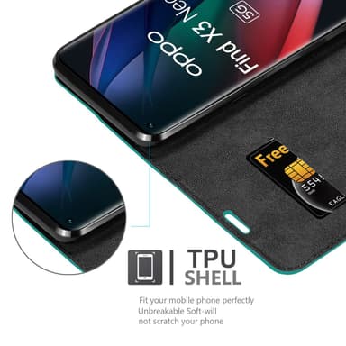 Oppo FIND X3 NEO Skal Fodral Case (Turkos)