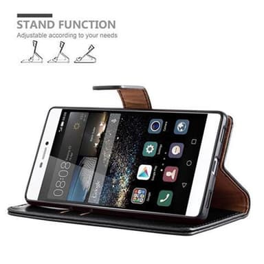 Huawei P8 Plånboksfodral Skal (Svart)