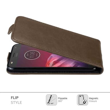 Motorola MOTO Z2 PLAY / Z2 FORCE Flipfodral Skal (Brun)