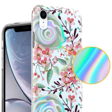 iPhone XR Fodral Skal Blommor (Vit)