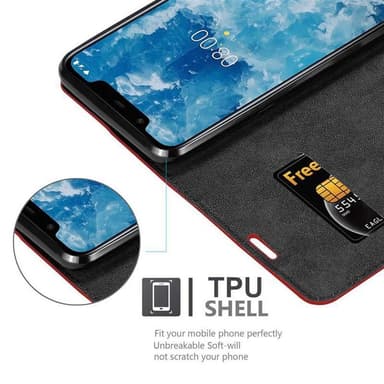 Nokia 7.1 PLUS / X7 Skal Fodral Case (Röd)