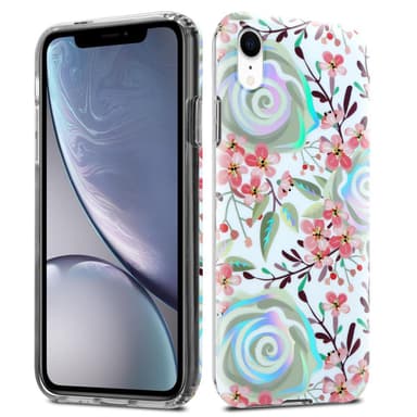 iPhone XR Fodral Skal Blommor (Vit)