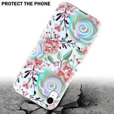 iPhone XR Fodral Skal Blommor (Vit)