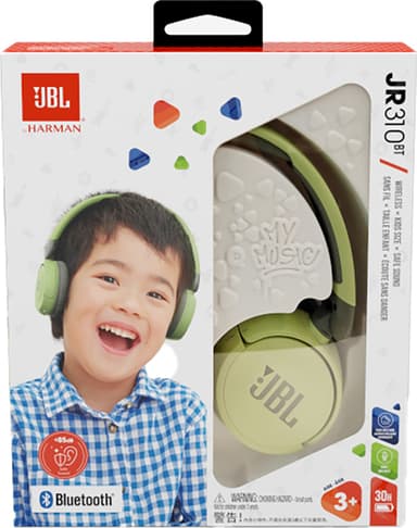 JBL Jr. 310BT trådlösa on-ear hörlurar (grön)