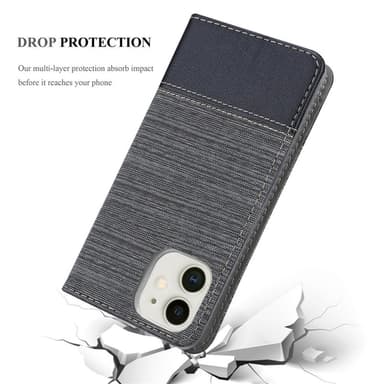iPhone 12 MINI Plånboksfodral Skal (Grå)