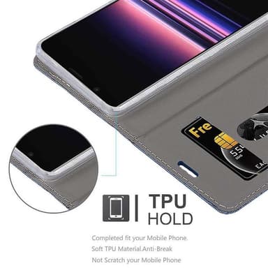 Sony Xperia 5 Plånboksfodral Skal (Blå)