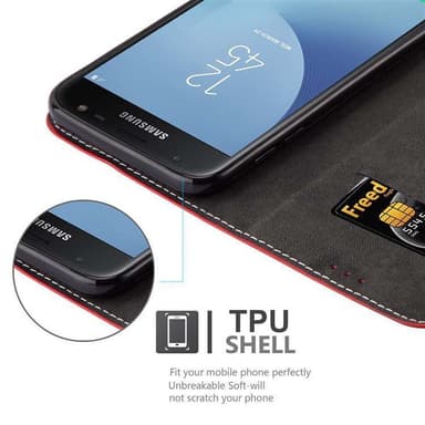 Samsung Galaxy J3 2017 Skal Fodral Case (Röd)