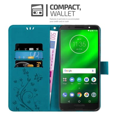 Motorola MOTO G6 PLUS Plånboksfodral Skal (Blå)