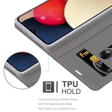 Samsung Galaxy A02s Plånboksfodral Skal (Grå)