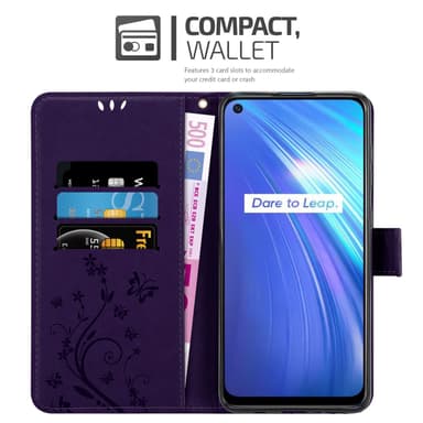 Realme 6 4G / 6s Plånboksfodral Skal (Lila)