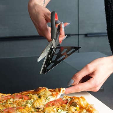 2-i-1-Pizzasax med rostfritt stålblad Pizzaskärare