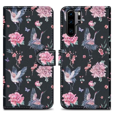 Huawei P30 PRO Plånboksfodral Skal (Svart)