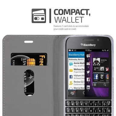 Blackberry Q10 Plånboksfodral Skal (Grå)