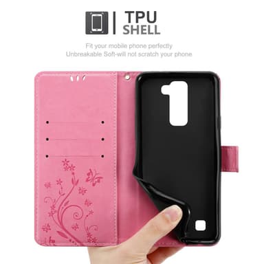 LG K7 2016 Plånboksfodral Skal (Rosa)