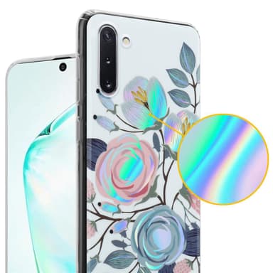 Samsung Galaxy NOTE 10 Fodral Skal Blommor (Vit)