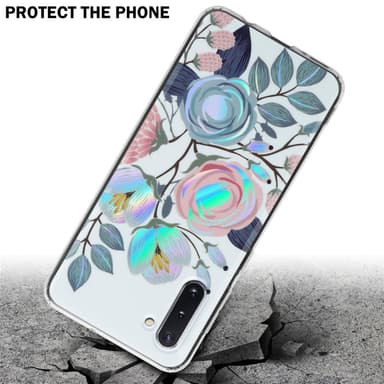 Samsung Galaxy NOTE 10 Fodral Skal Blommor (Vit)