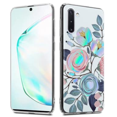 Samsung Galaxy NOTE 10 Fodral Skal Blommor (Vit)