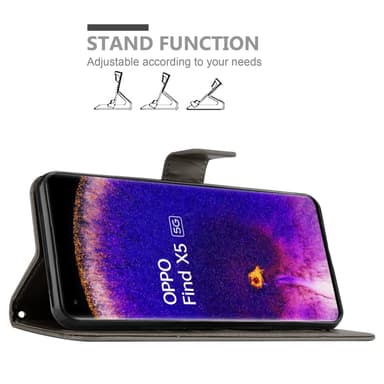 Oppo FIND X5 Plånboksfodral Skal (Grå)