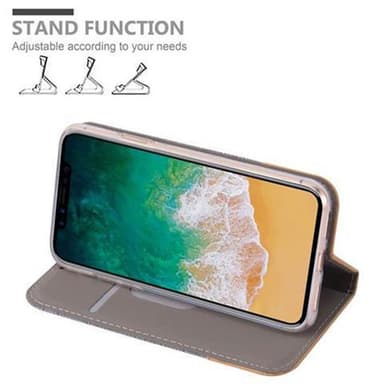 iPhone X / XS Plånboksfodral Skal (Grå)