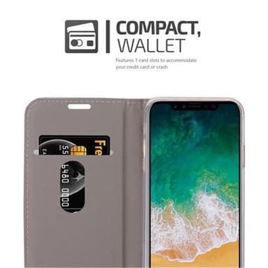 iPhone X / XS Plånboksfodral Skal (Grå)